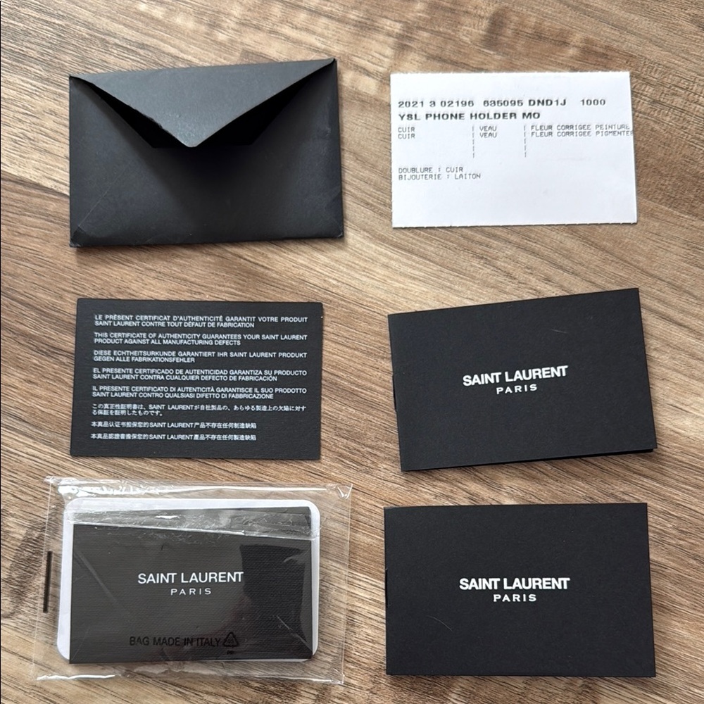 Saint Laurent Black Card Holder on Gold Chain - Picture 10 of 11
